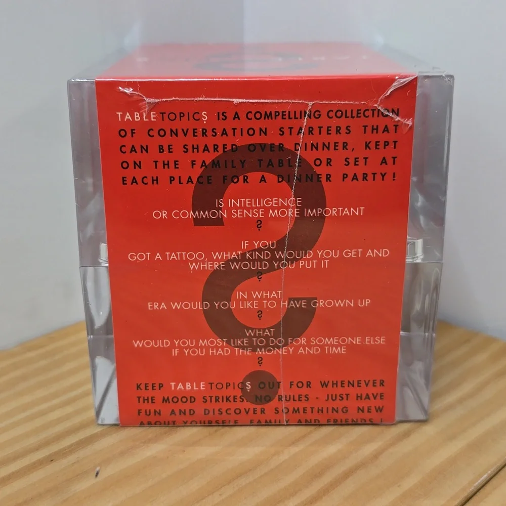 Red Conversation Starter Card Deck - 3 Questions to Spark Talks